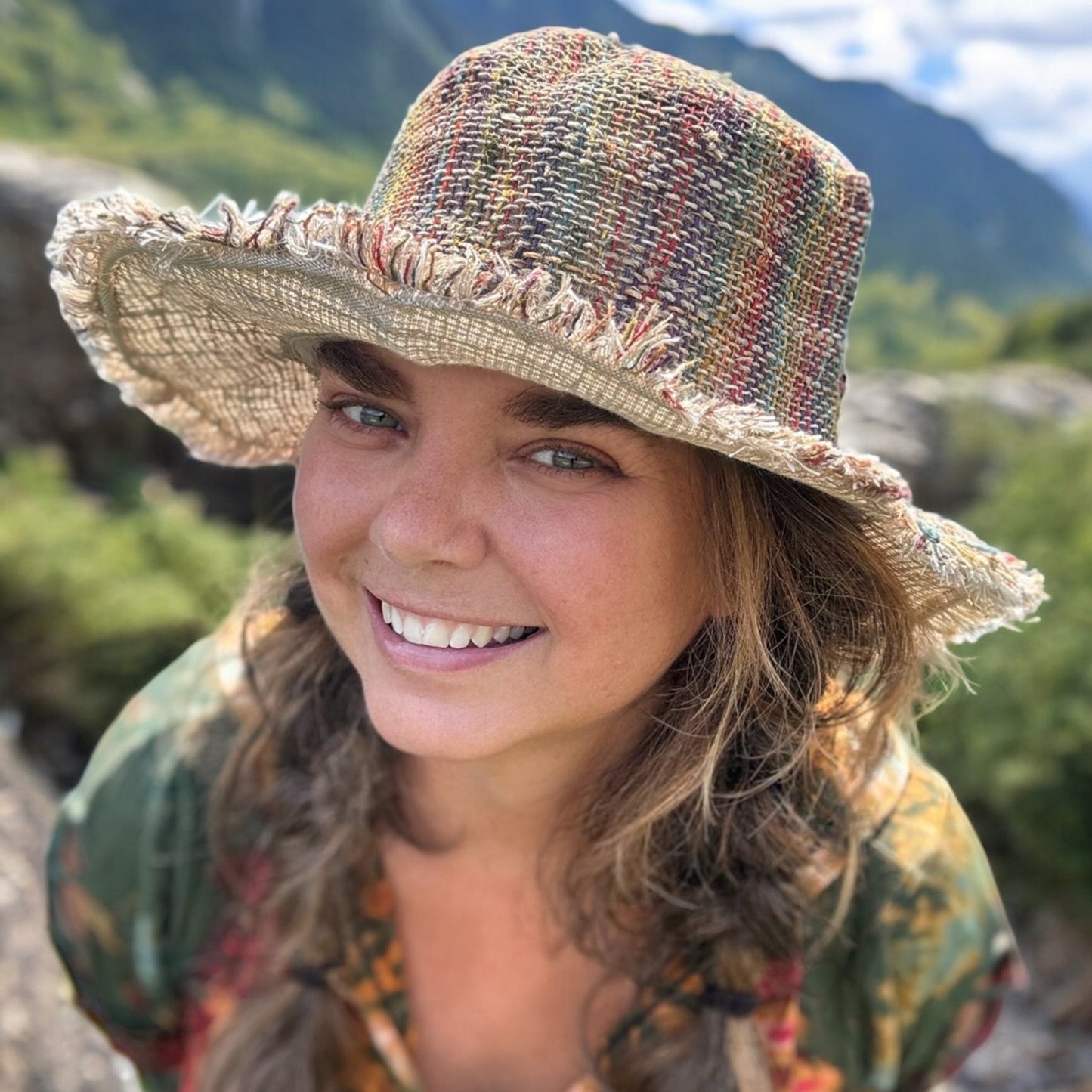 Woven Natural Hemp Hat with Stash Pocket