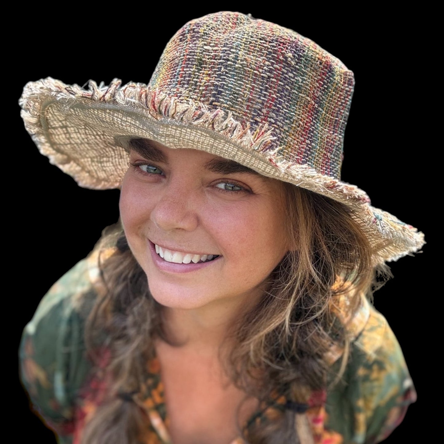 Woven Natural Hemp Hat with Stash Pocket