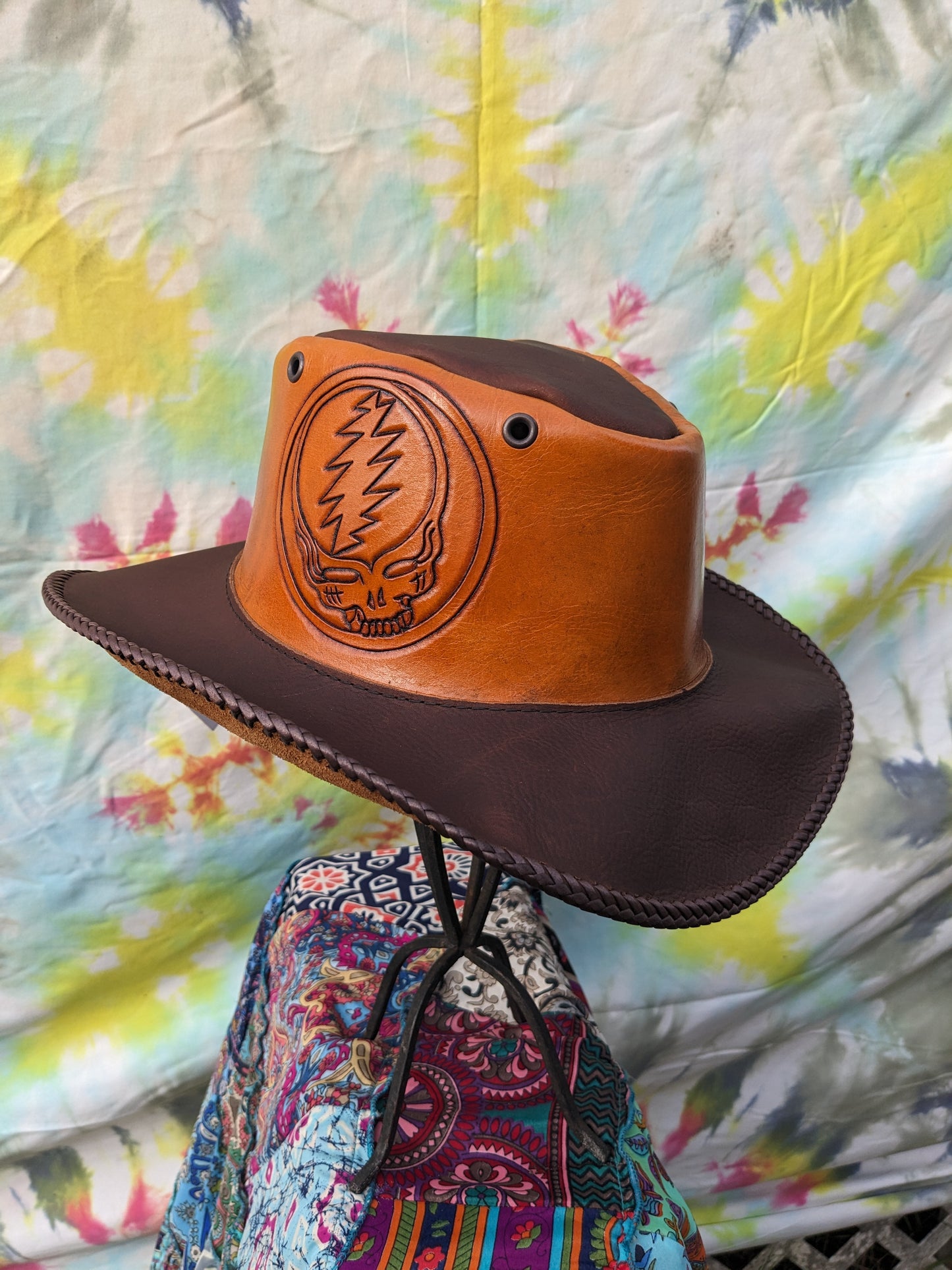 Brown Leather Stealie Hat