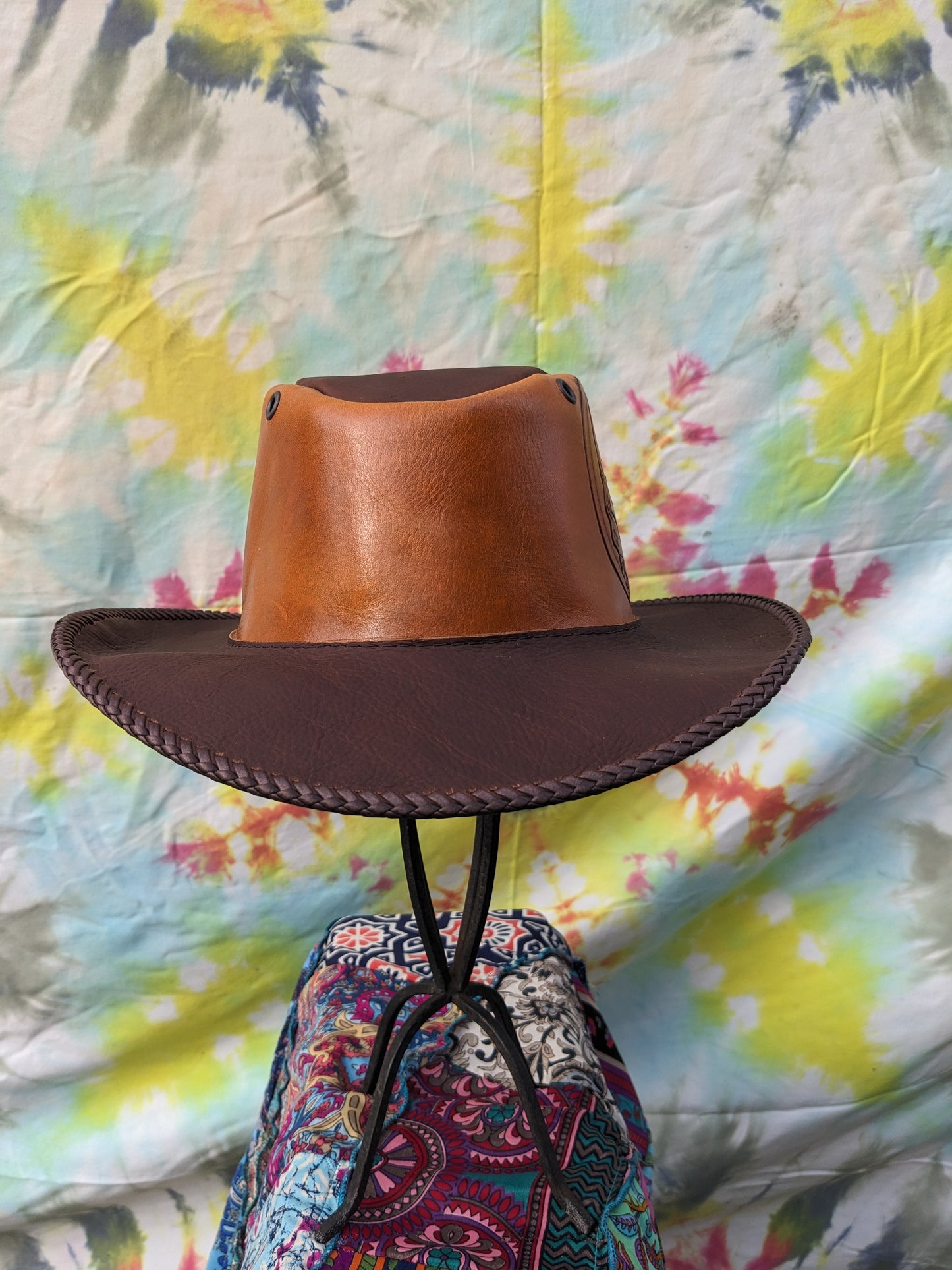 Brown Leather Stealie Hat