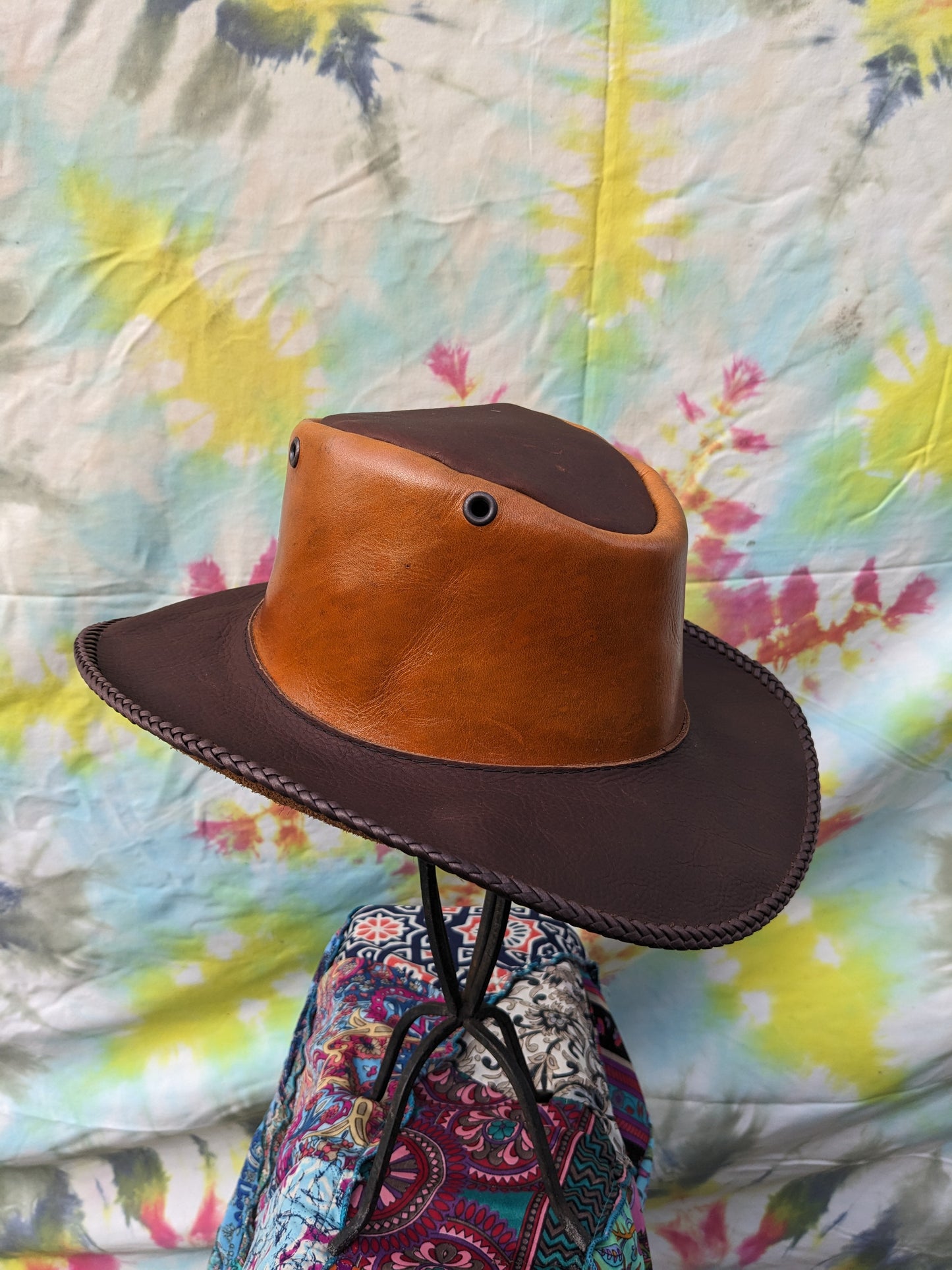 Brown Leather Stealie Hat