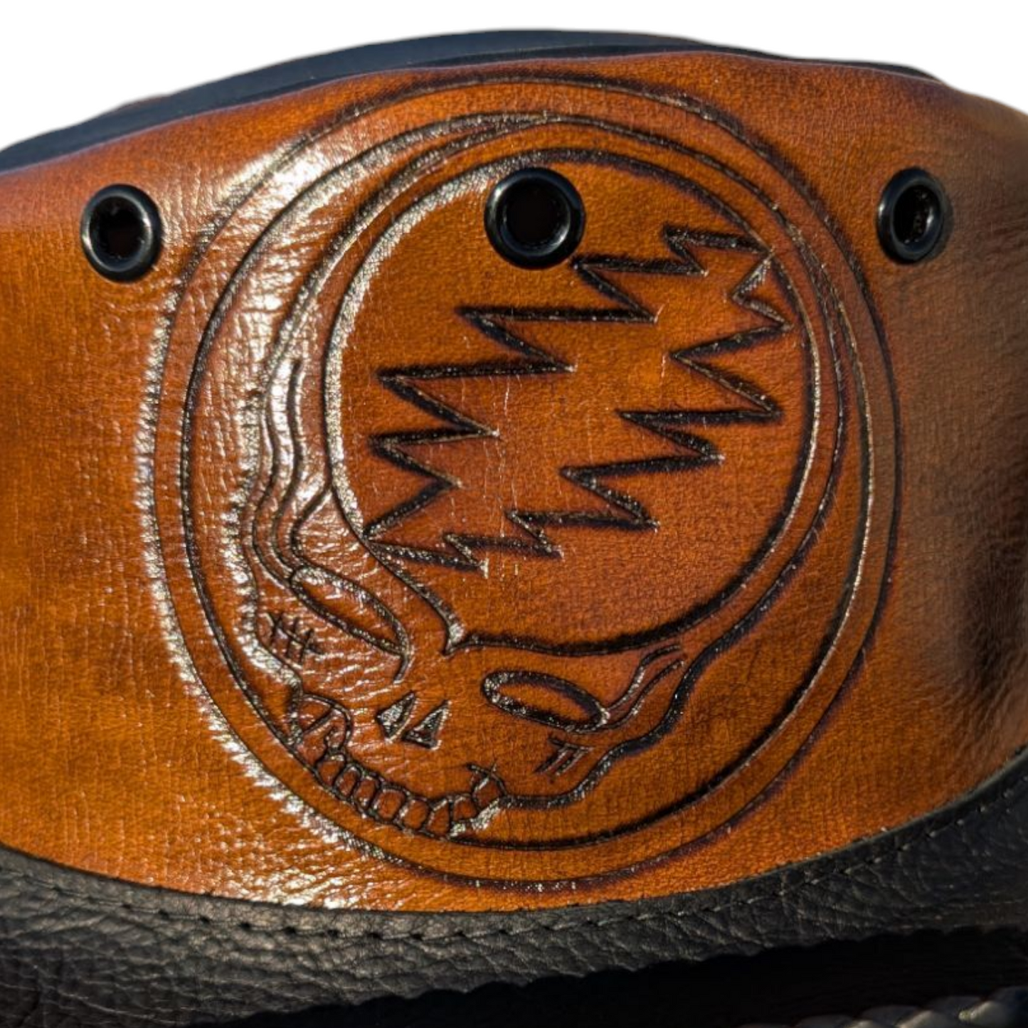Black Leather Stealie Hat