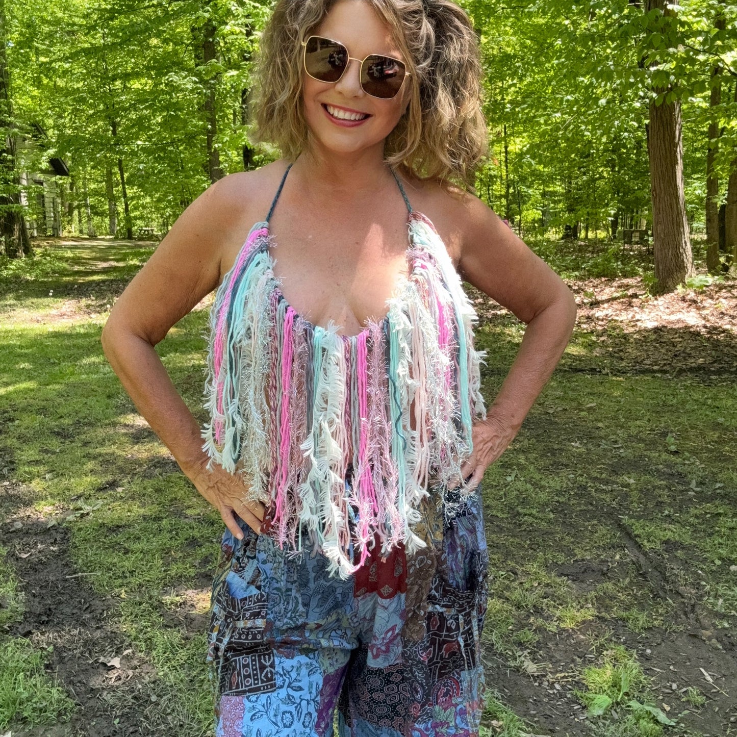 Reversible Crochet Fringe Bikini Top