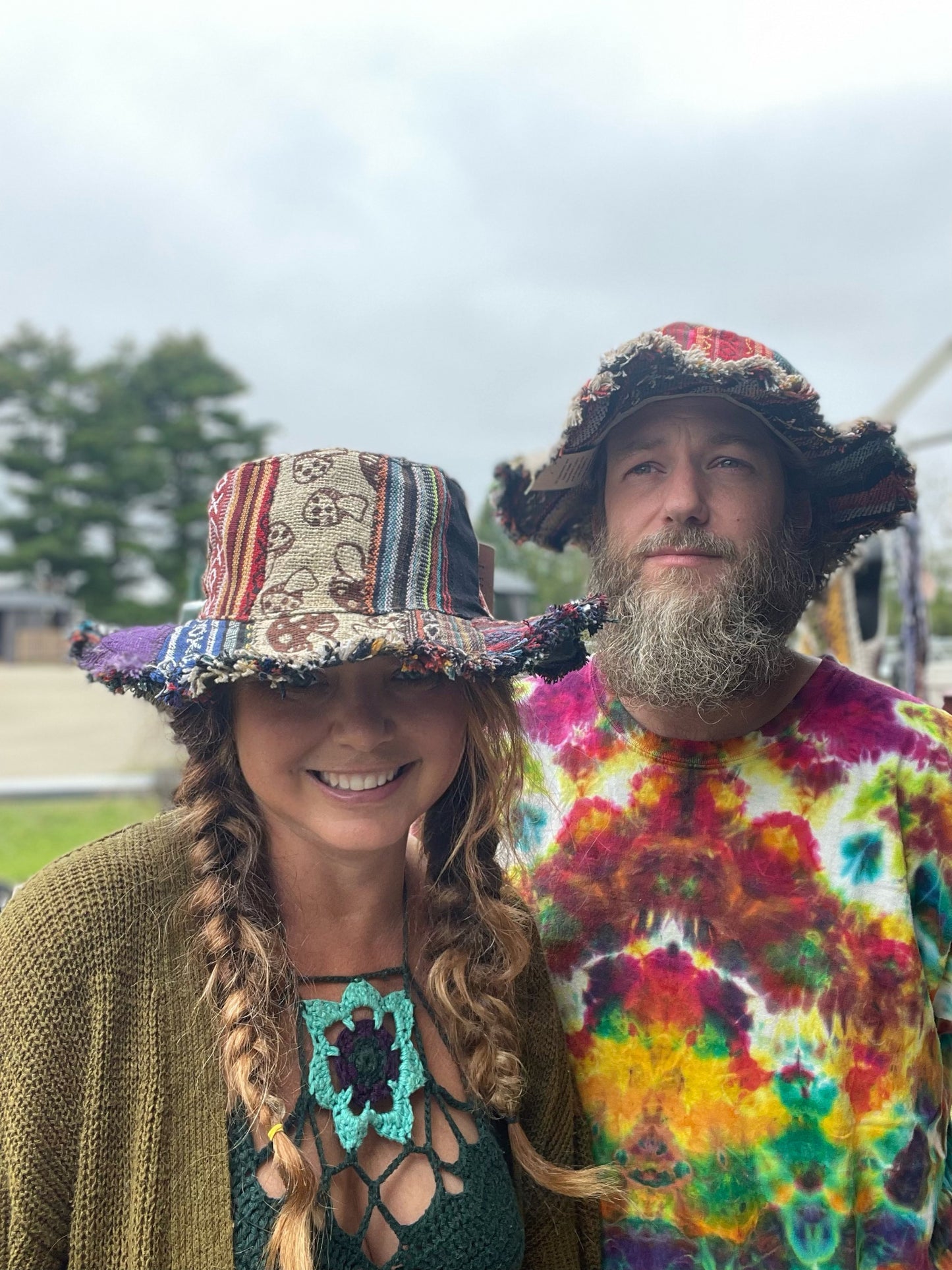 Hemp Hat W/Mushroom Print