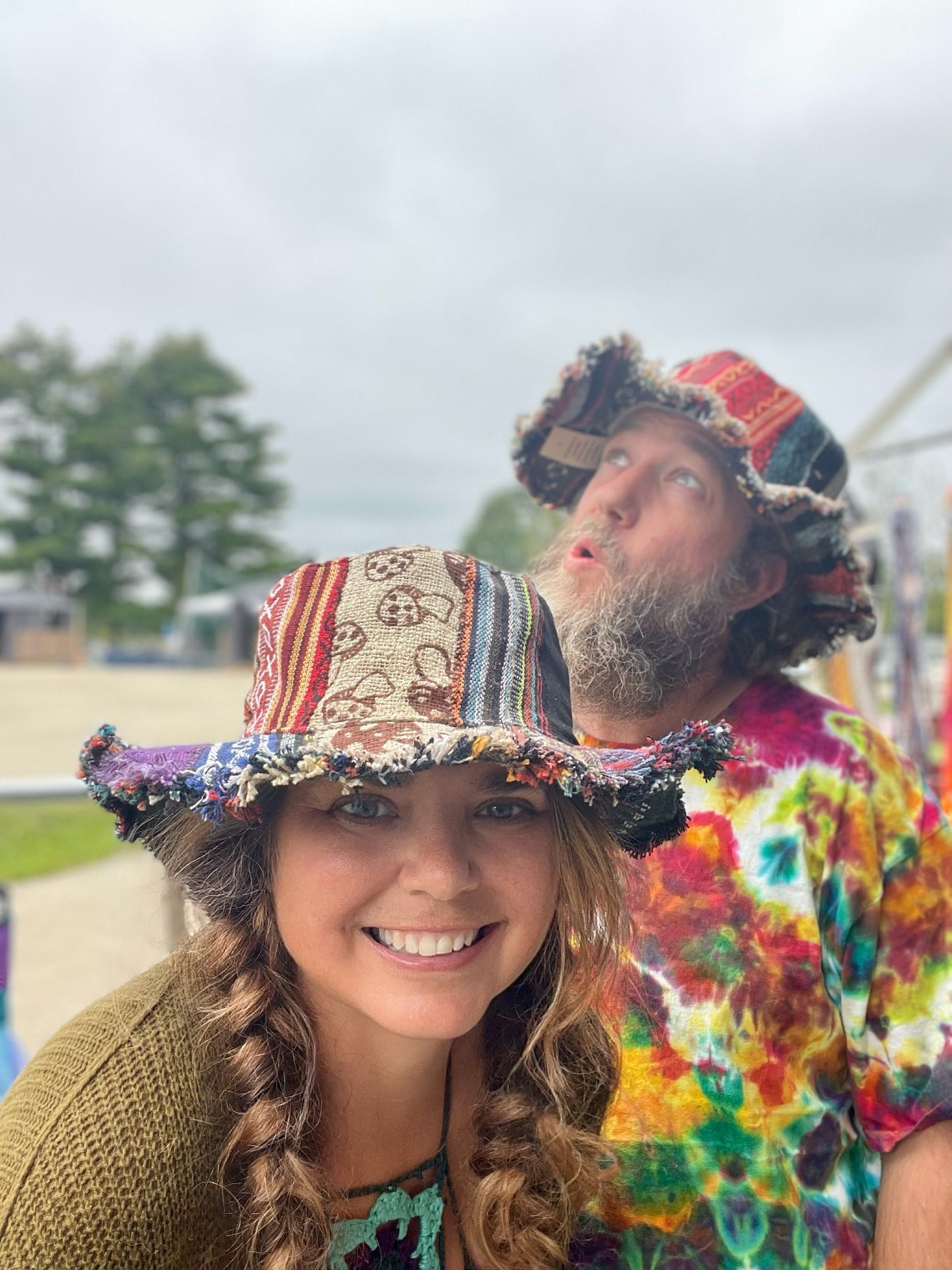 Hemp Hat W/Mushroom Print