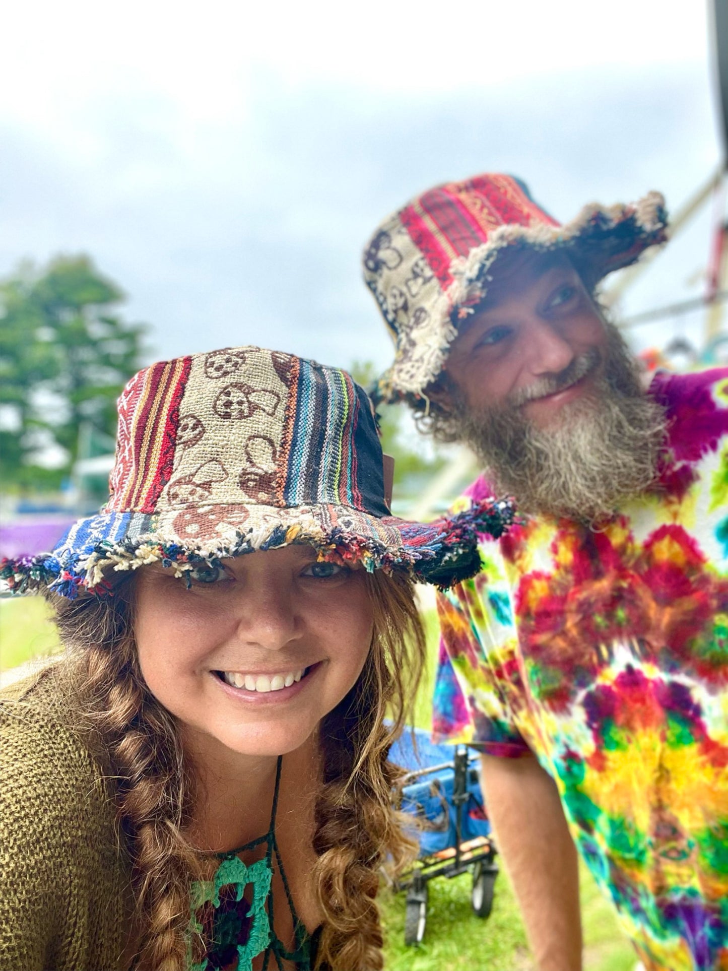 Hemp Hat W/Mushroom Print