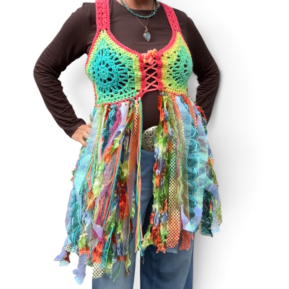 Handmade Crochet Fivefold Vest