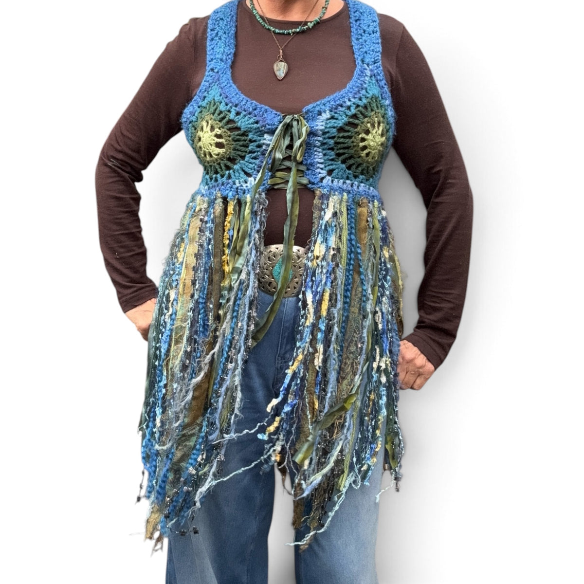 Handmade Crochet Fivefold Vest