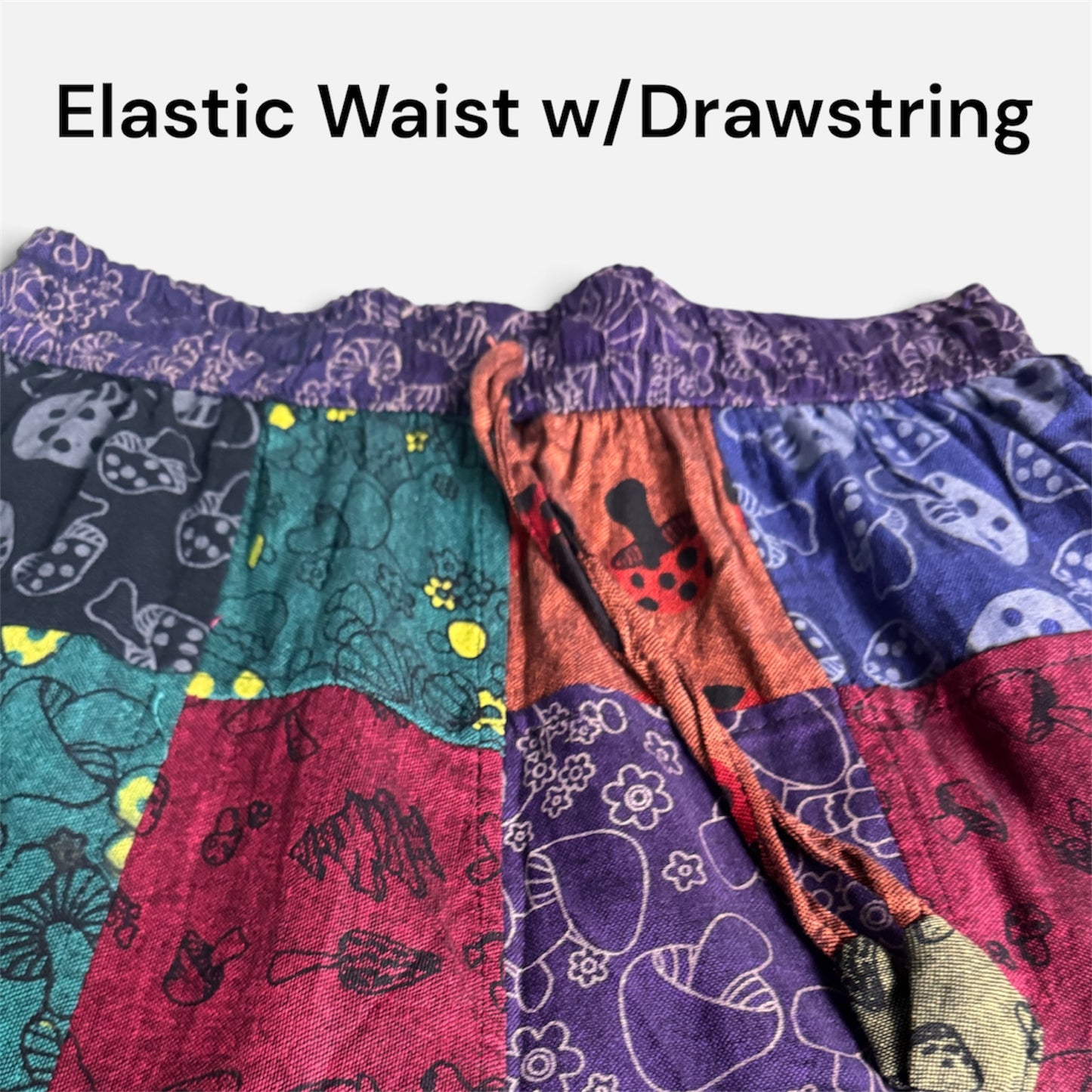 Mushroom Patchwork Long Shorts Cotton
