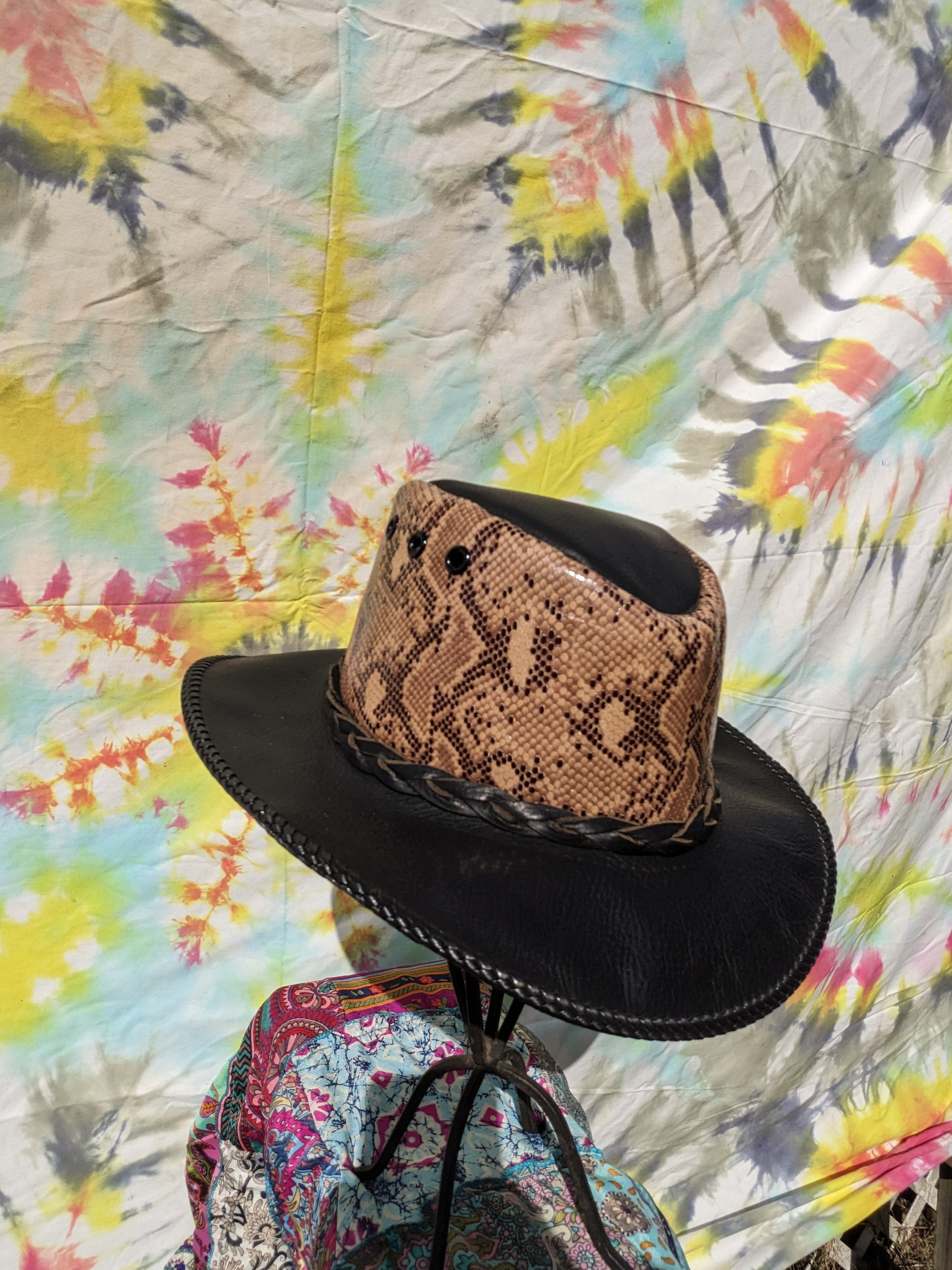 Black Fancy Python Aussie Hat – Hippie Haberdashery
