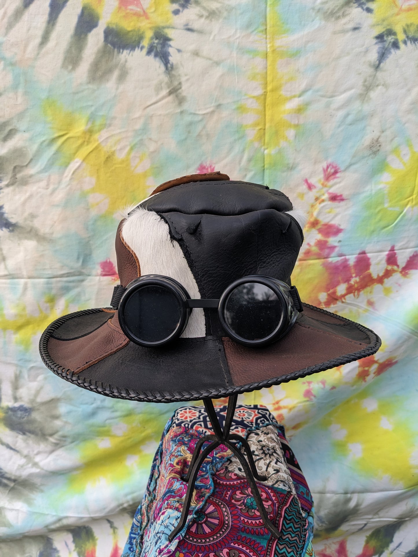 Leather Patchwork Tophat