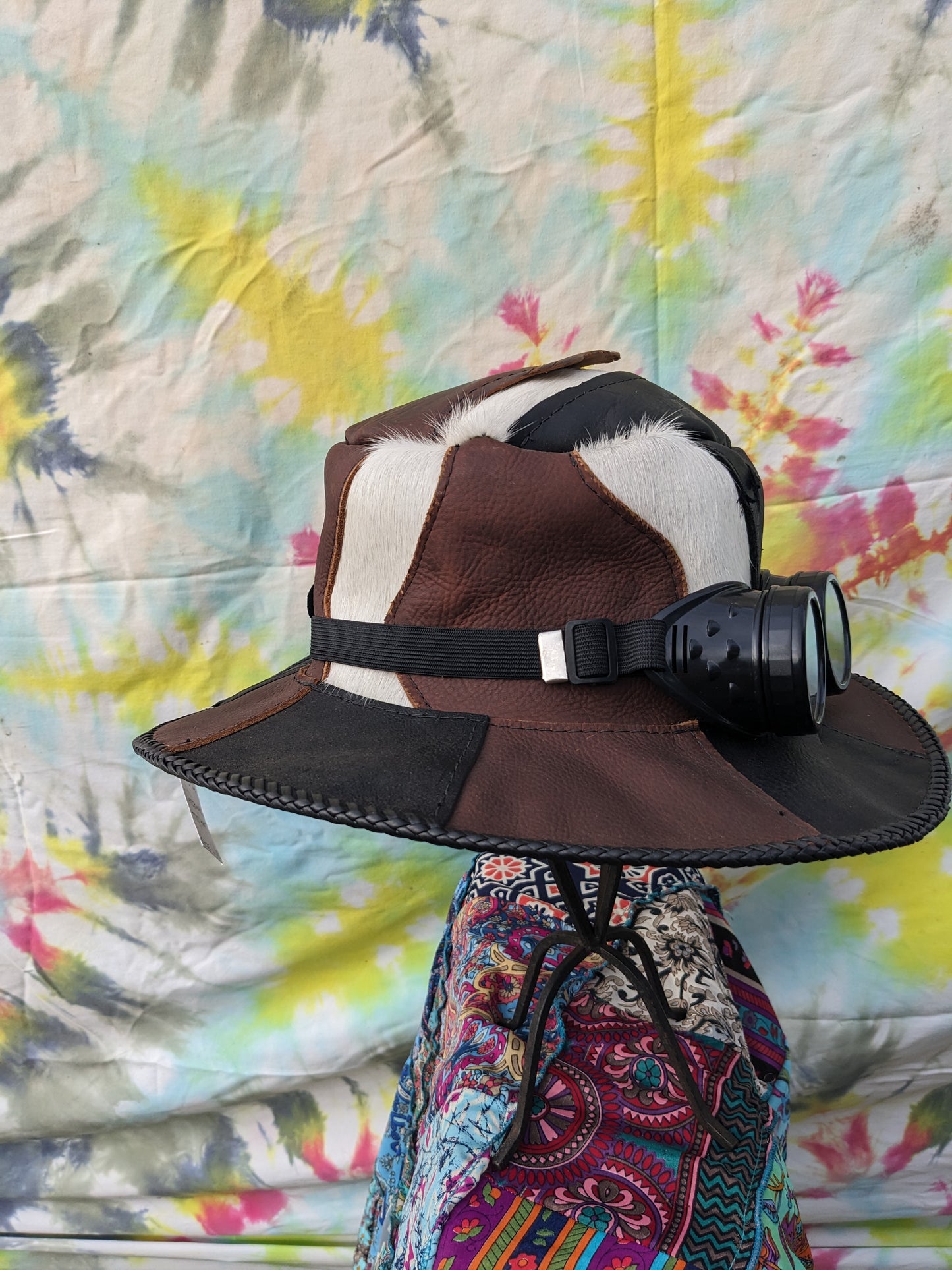 Leather Patchwork Tophat