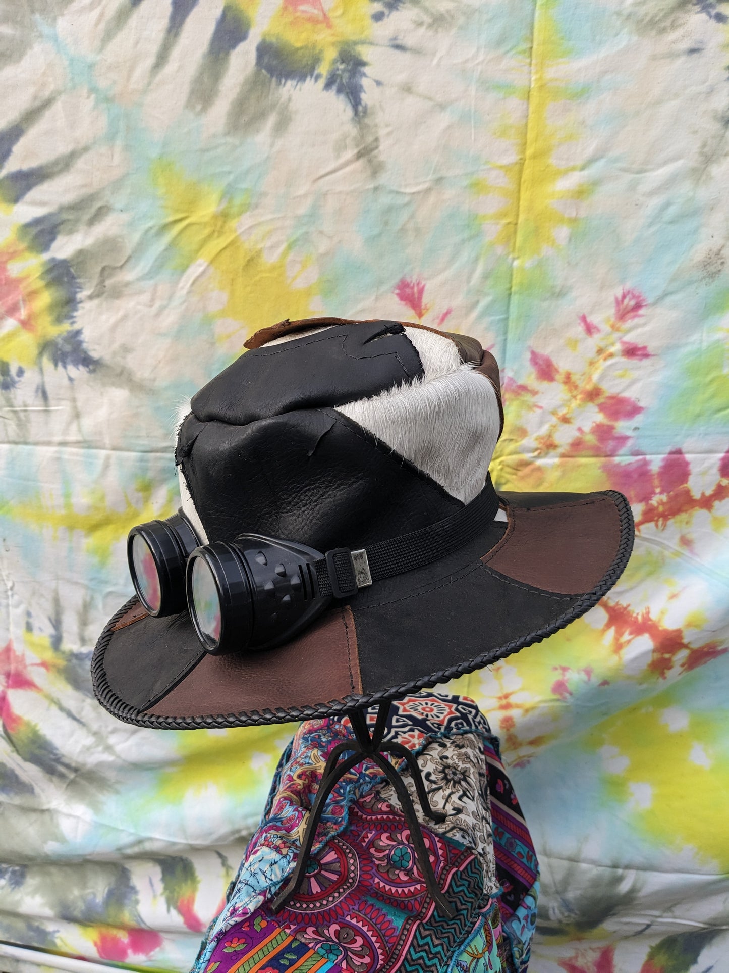 Leather Patchwork Tophat